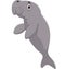 Cute manatee cartoon on white background