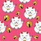 Cute Maneki Neko Pattern Seamless