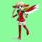 Cute manga angel in festive clothing. With Clippin