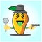 Cute mango detective face cartoon character image design