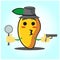 Cute mango detective face cartoon character image design