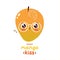 Cute mango fruit kiss character. Vector