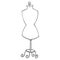 Cute mannequin for sewing. Digital doodle outline art. Print for scrapbooking, cards, fabrics, design, banners, textiles, coloring