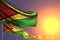 Cute many Guyana flags placed diagonal on sunset with place for your content - any feast flag 3d illustration