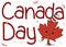 Cute Maple Leaf with Party Hat Celebrating Canada Day, Vector Illustration