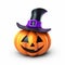 Cute Mardi Gras Jackolantern With Halloween Hat - 3d Render