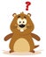 Cute Marmot Cartoon Mascot Character With Question Mark