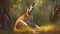 Cute marsupial deer looking at camera outdoors generated by AI