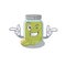 Cute mascot cartoon design of pumpkin seed butter with Wink eye