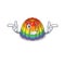 Cute mascot cartoon design of rainbow jelly with Wink eye