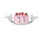 Cute mascot cartoon design of strawberry cake with Wink eye