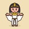 Cute mascot with Cleopatra Ancient Egyptian design