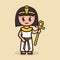 Cute mascot with Cleopatra Ancient Egyptian design