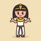 Cute mascot with Cleopatra Ancient Egyptian design