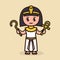 Cute mascot with Cleopatra Ancient Egyptian design