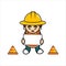 The cute mascot construction design