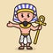 Cute mascot with Pharaoh Ancient Egyptian design