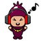 Cute mascot simple shallot costume listen to music