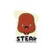 Cute mascot steak slices