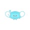 Cute mask character illustration smile happy mascot logo kids play toys template