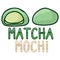 Cute matcha mochi vector. Green daifuku Japanese snack clipart