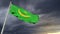 cute Mauritania flag on massive dark clouds bg - abstract 3D rendering