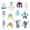 Cute mechanic monsters. Toys for kids. Characters of robots. Vector pictures in cartoon style