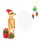 Cute meerkat wearing santa hat.