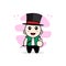 Cute men character wearing magician costume