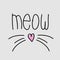Cute meow cat quotes. Vector