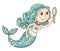 Cute mermaid with mirror