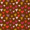 Cute messy hearts seamless pattern.