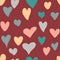 Cute messy hearts seamless pattern