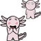 Cute mexican axolotl cartoon kawaii pack