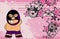 Cute mexican wrestler cartoon expression background