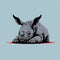 Cute Minimalist Comics: Rhinoceros Dead Rabbit With Crossed Eyes