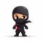 Cute Minimalist Ninja Baby Character Illustration. Perfect for Invitations and Posters.