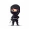 Cute Minimalist Ninja Baby Character Illustration. Perfect for Invitations and Posters.