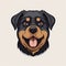 Cute Minimalist Rottweiler Emoji - Vector Cartoon Illustration