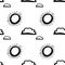 Cute minimalistic scandinavian square cloud seamless pattern. Digital art doodle outline on white background. The print for a nurs