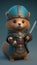 Cute Mink Animal Warrior 3D Game Model | Generative AI