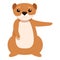 Cute mink icon, cartoon style
