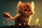 Cute mischievous orange kitten - AI Generated