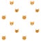 Cute modern cats or kittens heads faces pattern on white background. Vector hand drawn illustration of funny trendy
