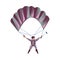 Cute modern parachuter in clothes make selfie photo in air