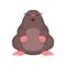 Cute mole, lovely animal cartoon character front view vector Illustration