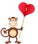 Cute Monkey carries heart