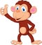 Cute monkey cartoon giving thumb up