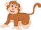 Cute monkey cartoon posing