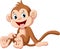 Cute monkey cartoon sitting